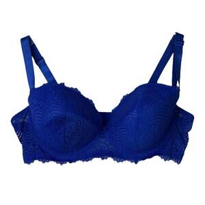 Black Fuchsia Secret Lace Multiway Underwire Lightly Lined Bra Royal Blue 42D